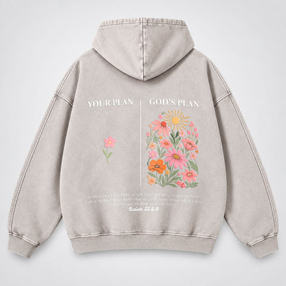 Your Plan God’s Plan Washed Hoodie – Wildflower Christian Hoodie