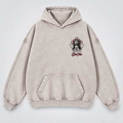Faith Over Fear Washed Hoodie – Vintage Bootleg Jesus Christian Streetwear Hoodie