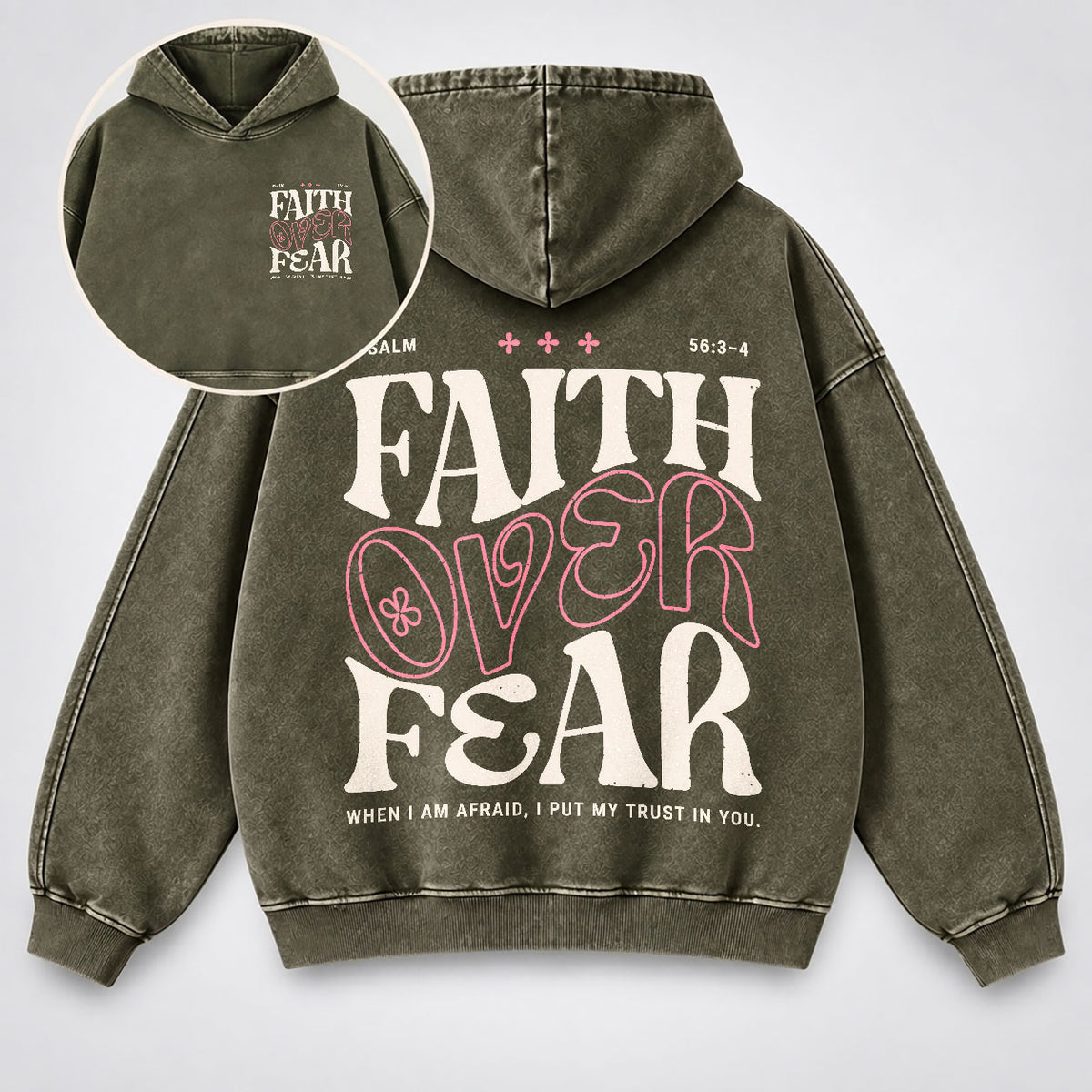 Faith Over Fear Washed Hoodie