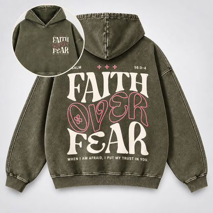 Faith Over Fear Washed Hoodie