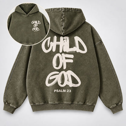 Child of God Washed Hoodie – Graffiti Streetwear Christian Hoodie