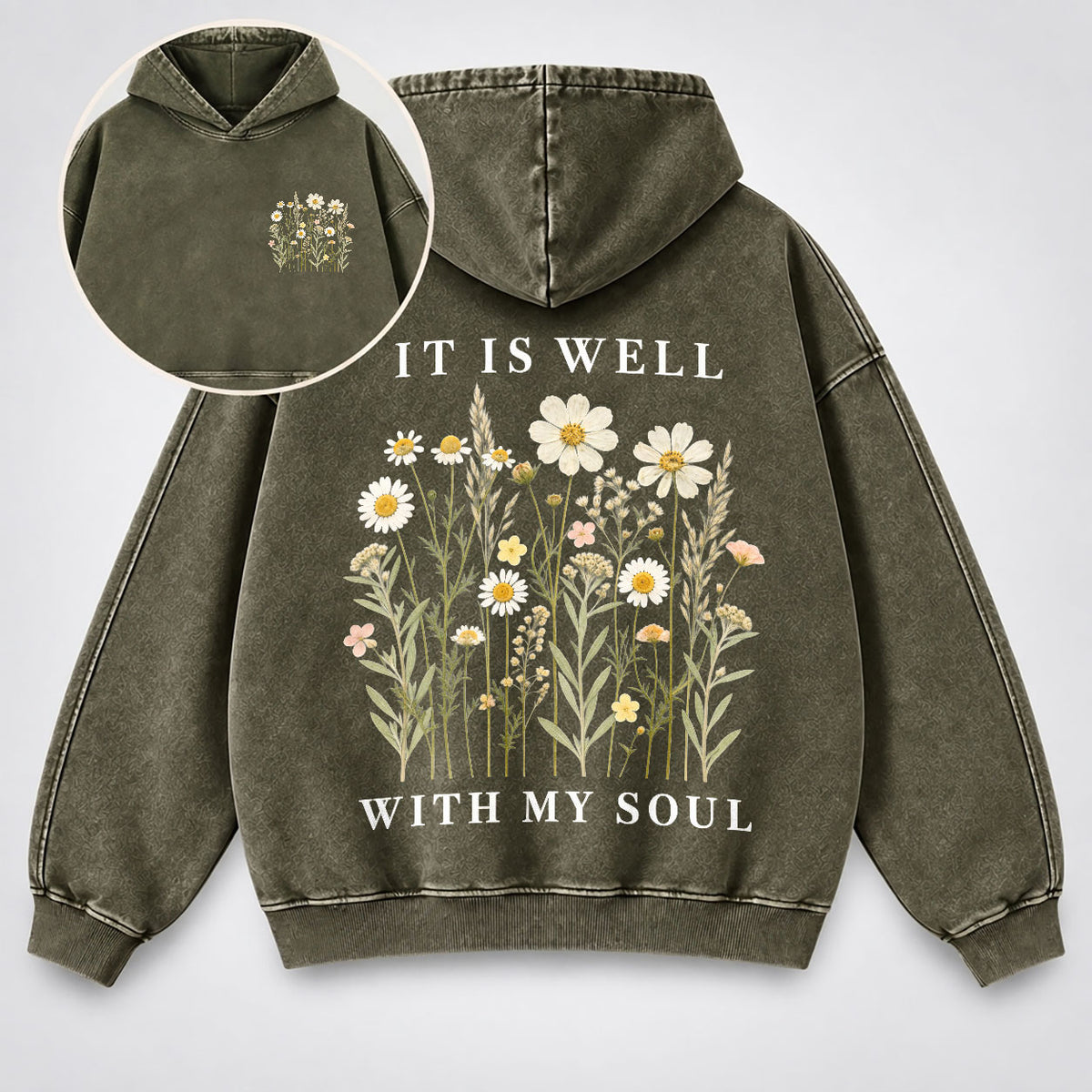 It Is Well With My Soul Washed Hoodie