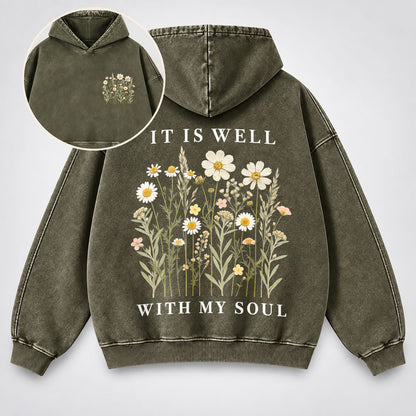 It Is Well With My Soul Washed Hoodie