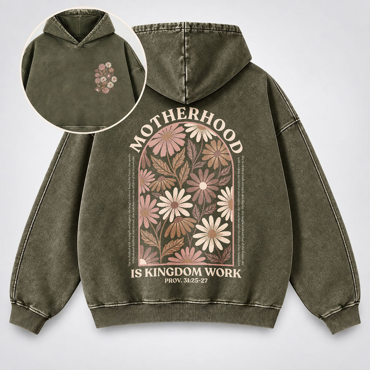 Motherhood Is Kingdom Work Washed Hoodie