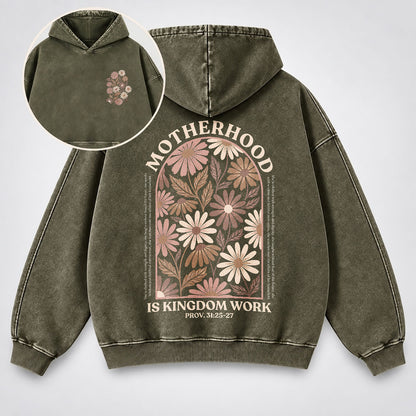 Motherhood Is Kingdom Work Washed Hoodie