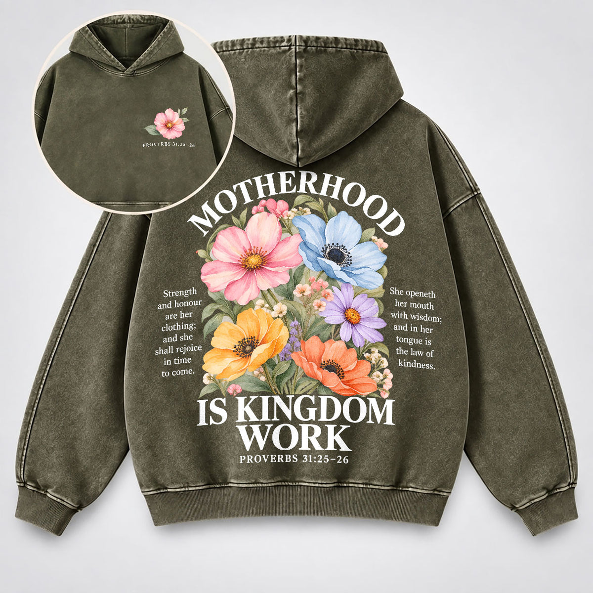 Motherhood Is Kingdom Work Washed Hoodie
