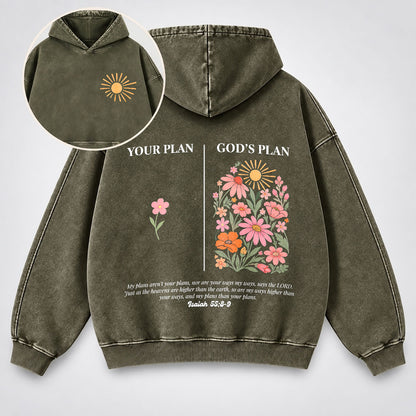 Your Plan God’s Plan Washed Hoodie – Wildflower Christian Hoodie