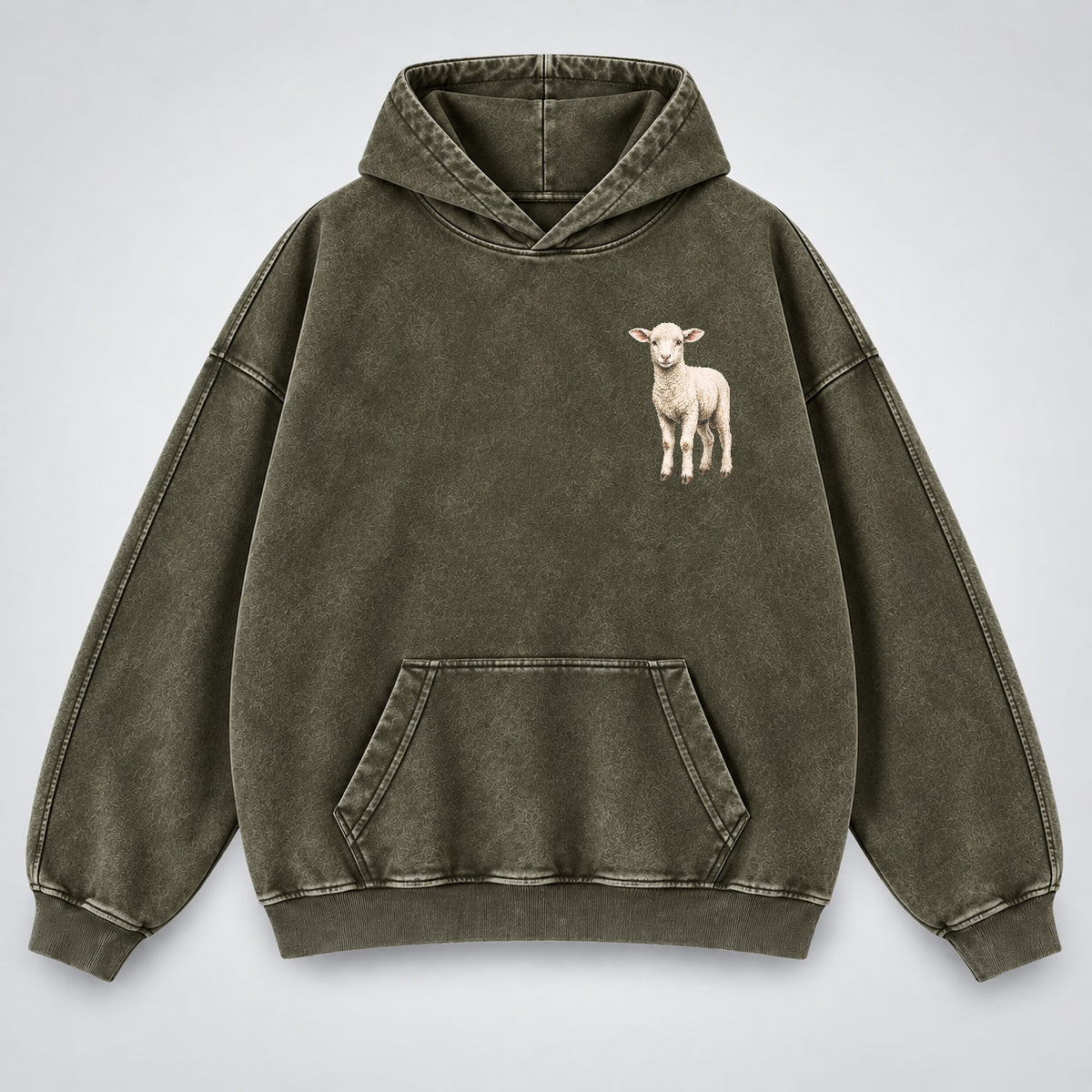 Led By Grace Washed Hoodie –  Wildflower Christian Hoodie