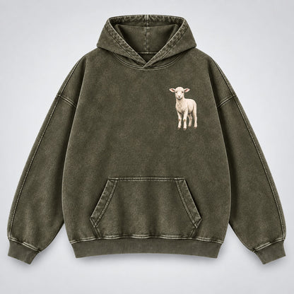 Led By Grace Washed Hoodie –  Wildflower Christian Hoodie