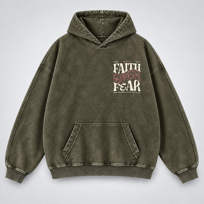 Faith Over Fear Washed Hoodie