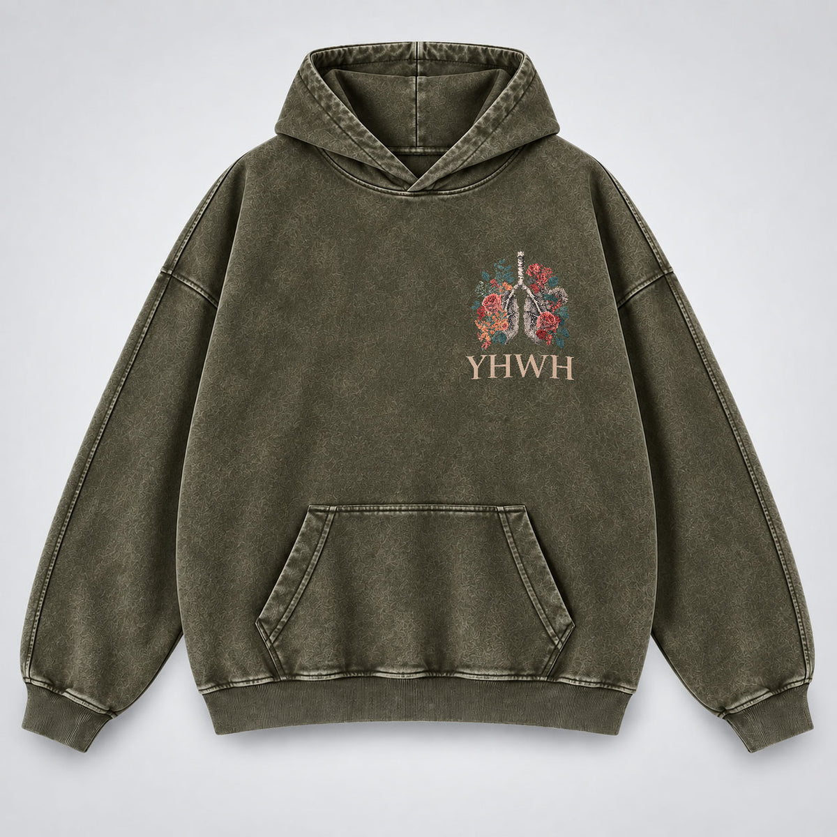 YHWH Our Very Breath Speaks His Name Washed Hoodie