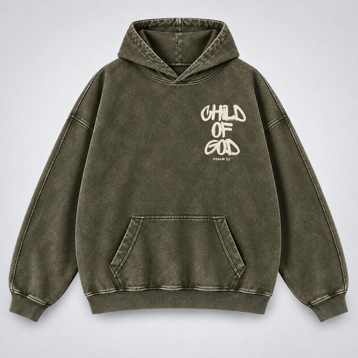 Child of God Washed Hoodie – Graffiti Streetwear Christian Hoodie