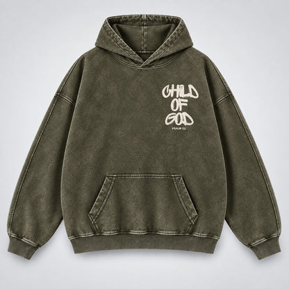 Child of God Washed Hoodie – Graffiti Streetwear Christian Hoodie