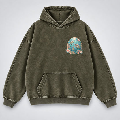 When You Go Through Deep Waters Washed Hoodie – Sea Turtle Isaiah 43:2