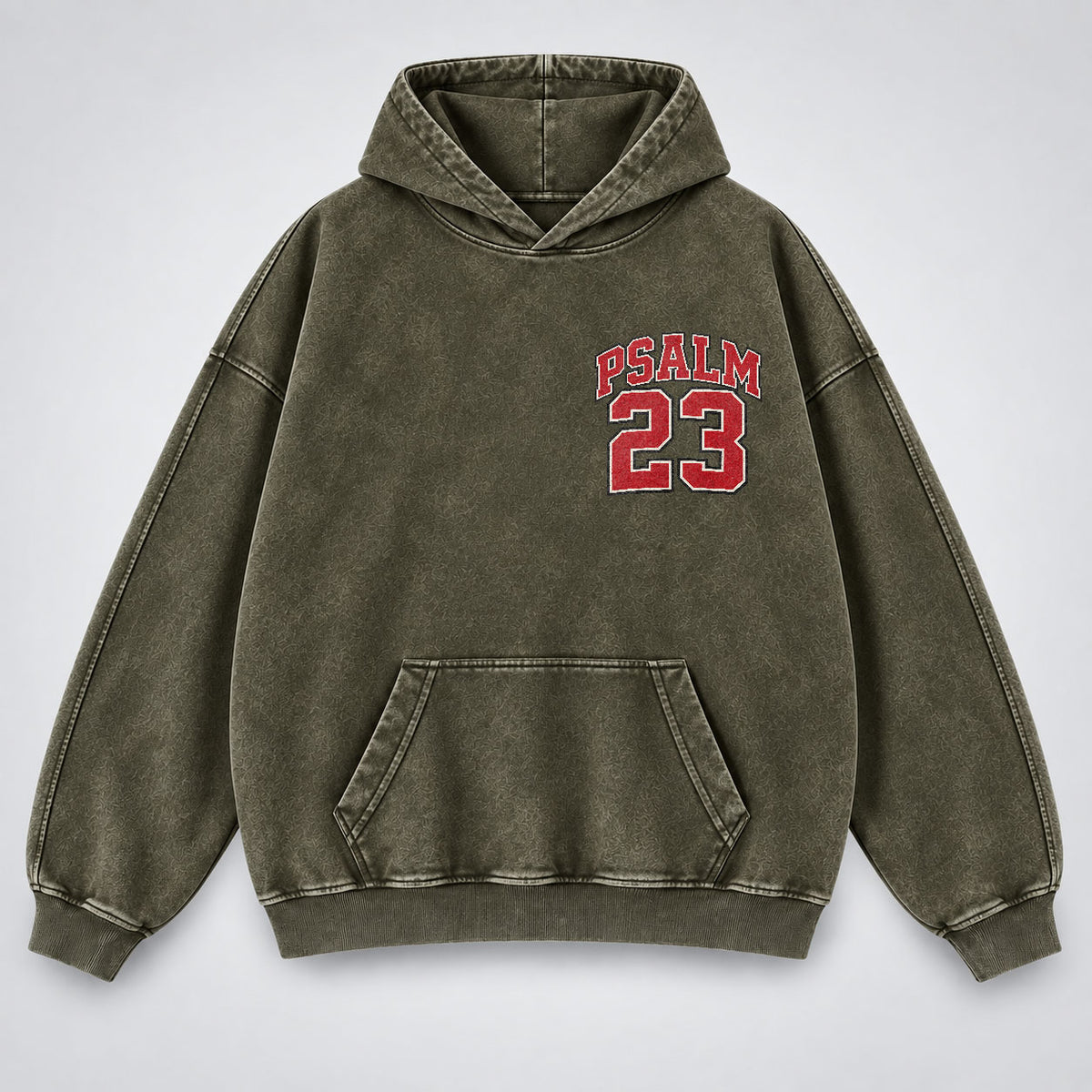 Psalm 23 Washed Hoodie – The Lord Is My Shepherd Varsity Christian Hoodie