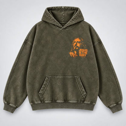 Jesus Is The Way Washed Hoodie