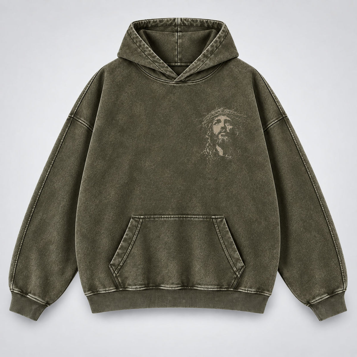 Jesus Crown of Thorns Washed Hoodie