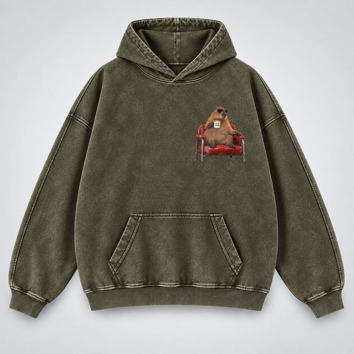 Take It Up With Jesus Hoodie – Funny Capybara Christian Washed Hoodie