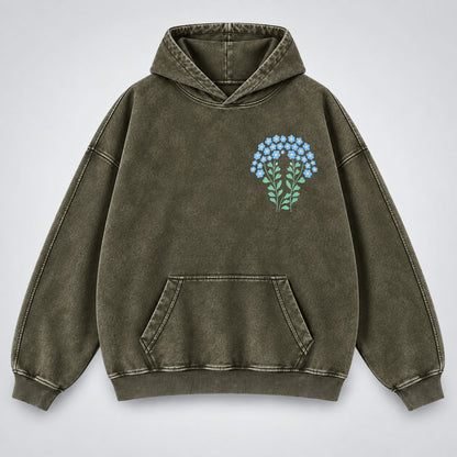 His Love Endures Forever Washed Hoodie – Boho Wildflower Christian Hoodie