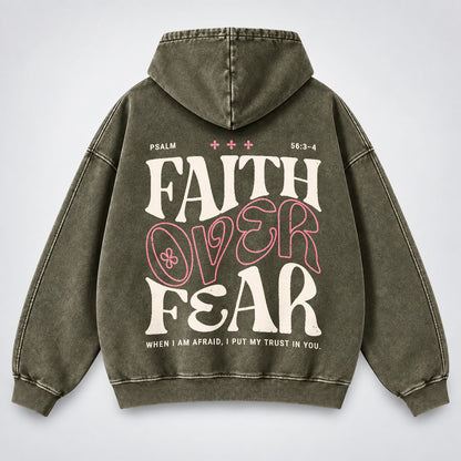Faith Over Fear Washed Hoodie