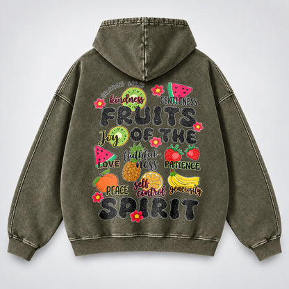 Fruits of the Spirit Washed Hoodie - Fruit Christian Hoodie