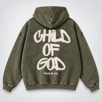 Child of God Washed Hoodie – Graffiti Streetwear Christian Hoodie