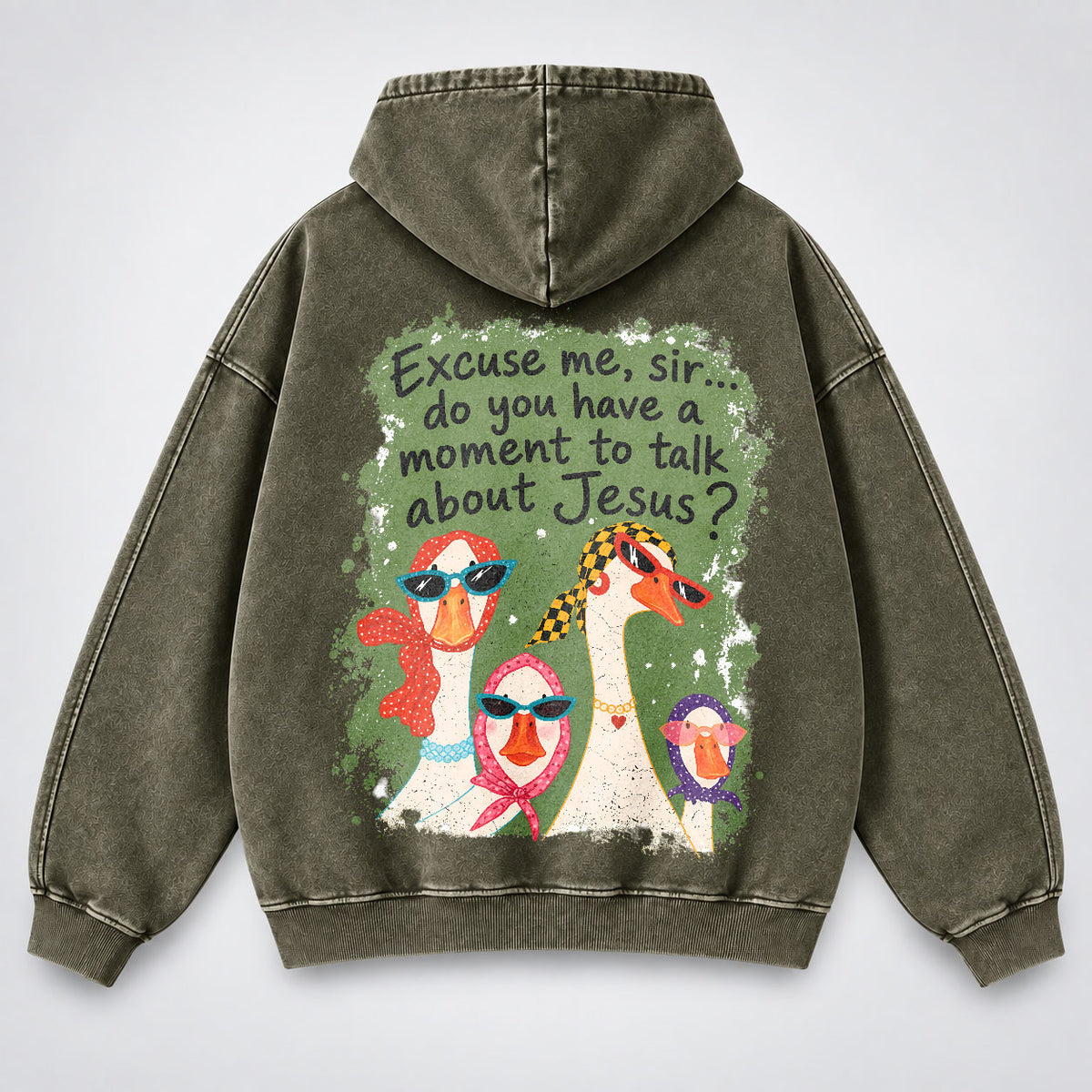 Excuse Me Sir Washed Hoodie