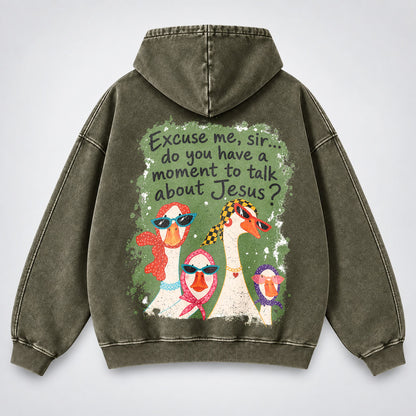 Excuse Me Sir Washed Hoodie