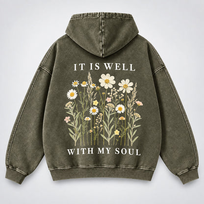 It Is Well With My Soul Washed Hoodie