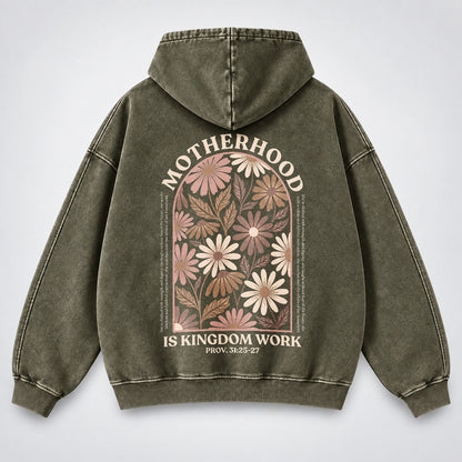 Motherhood Is Kingdom Work Washed Hoodie