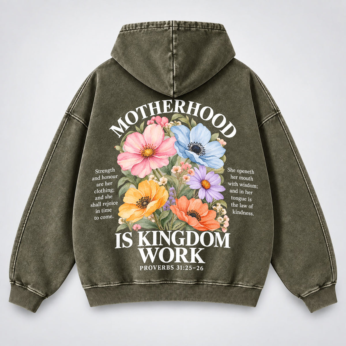 Motherhood Is Kingdom Work Washed Hoodie