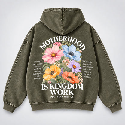 Motherhood Is Kingdom Work Washed Hoodie