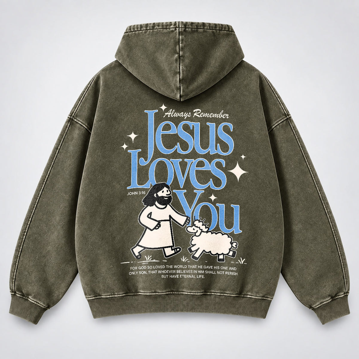 Jesus Loves You Washed Hoodie
