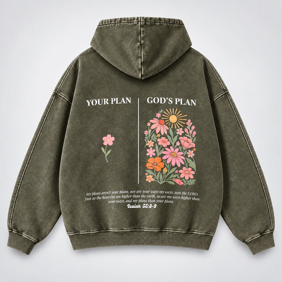 Your Plan God’s Plan Washed Hoodie – Wildflower Christian Hoodie