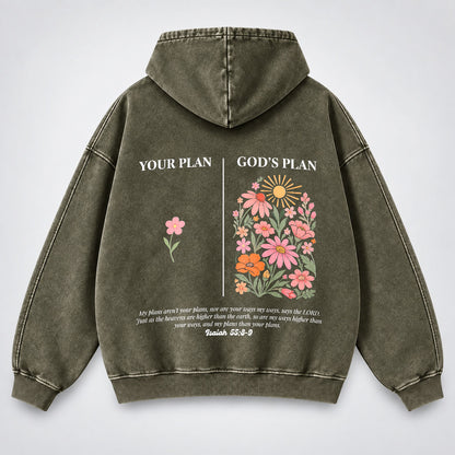 Your Plan God’s Plan Washed Hoodie – Wildflower Christian Hoodie