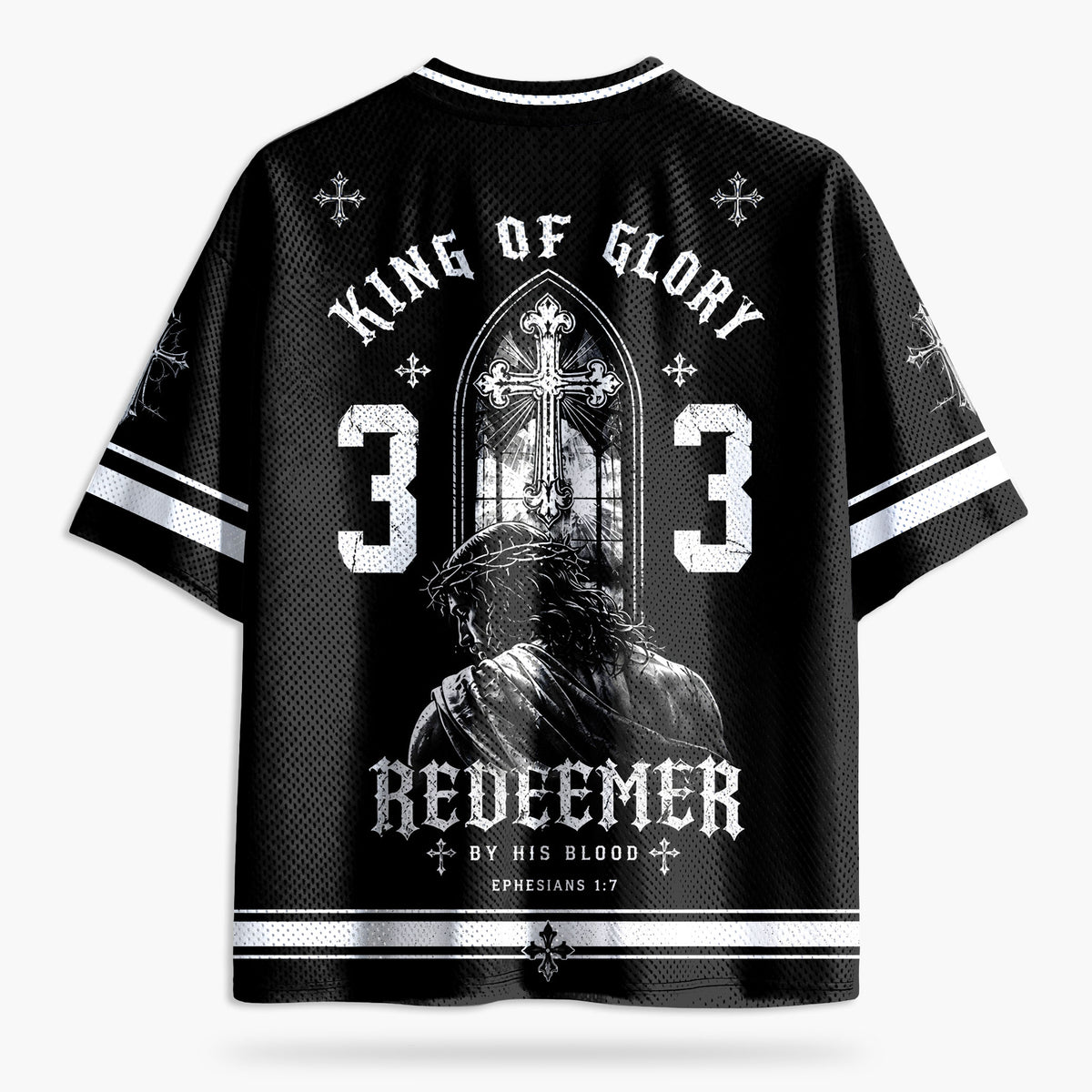 Gothic Crest Graphic Mesh Jersey