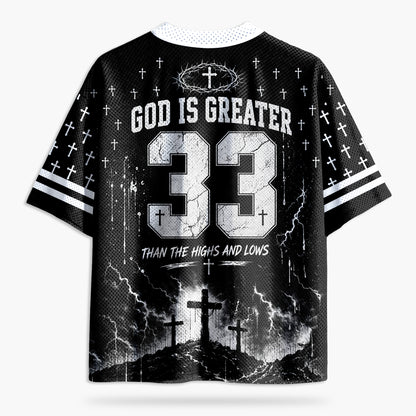 GOD is Greater Black Mesh Jersey