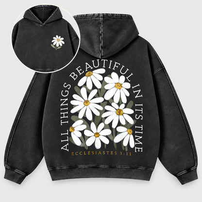 All Things Beautiful In Its Time Washed Hoodie