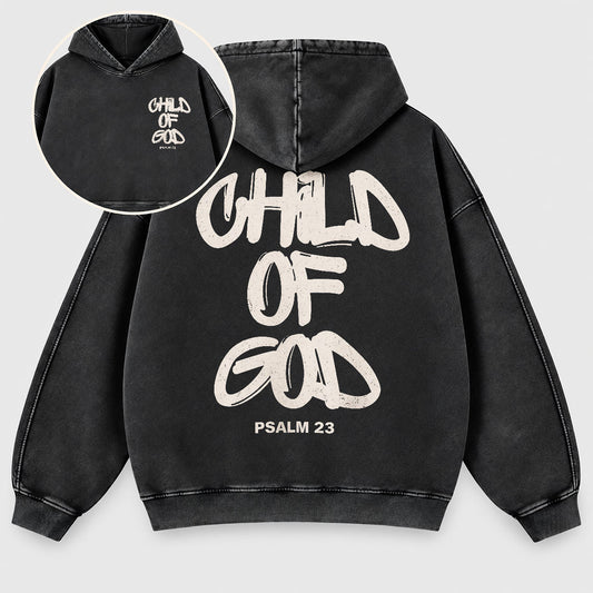 Child of God Washed Hoodie – Graffiti Streetwear Christian Hoodie