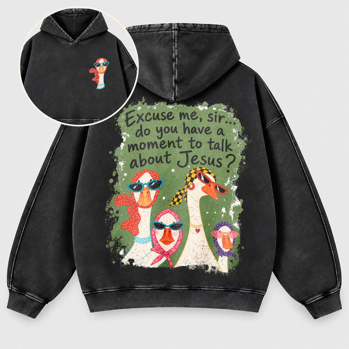 Excuse Me Sir Washed Hoodie