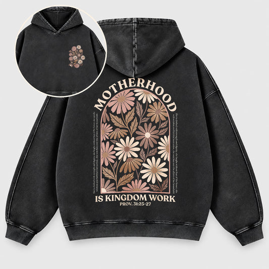 Motherhood Is Kingdom Work Washed Hoodie