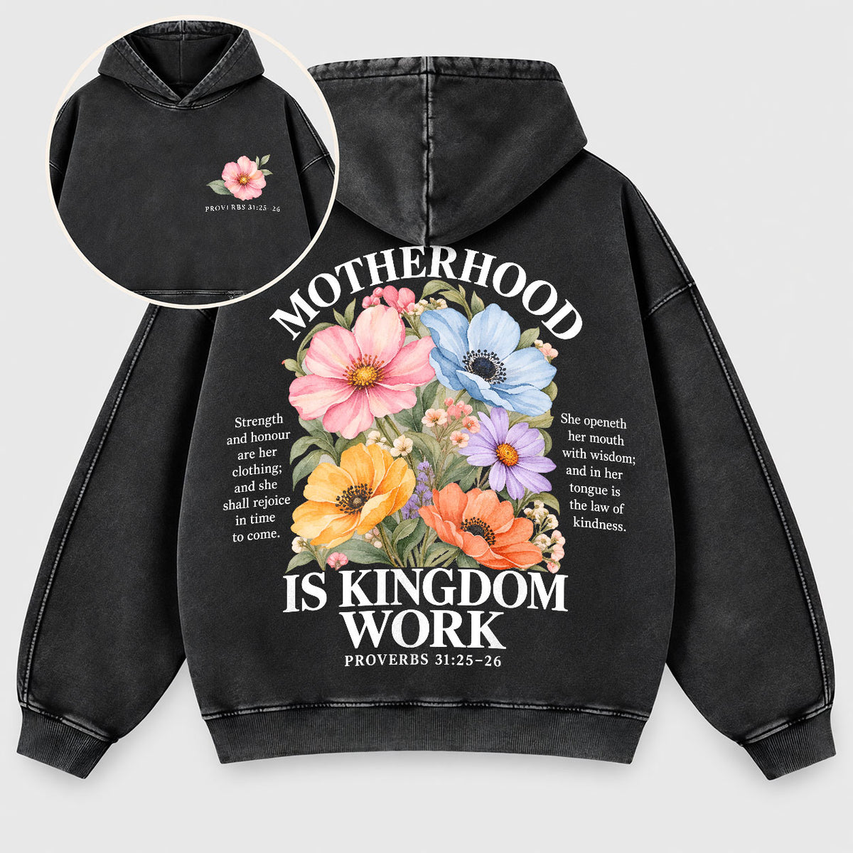 Motherhood Is Kingdom Work Washed Hoodie