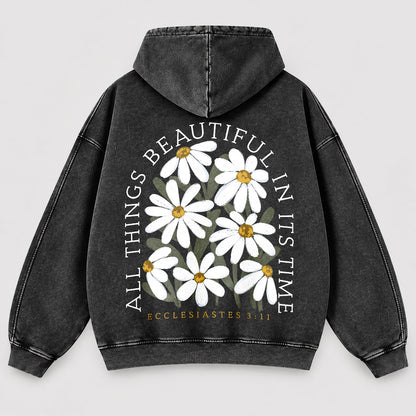 All Things Beautiful In Its Time Washed Hoodie