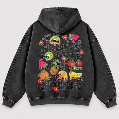 Fruits of the Spirit Washed Hoodie - Fruit Christian Hoodie