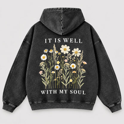 It Is Well With My Soul Washed Hoodie
