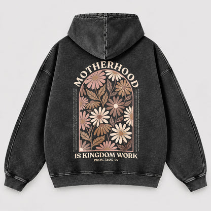 Motherhood Is Kingdom Work Washed Hoodie