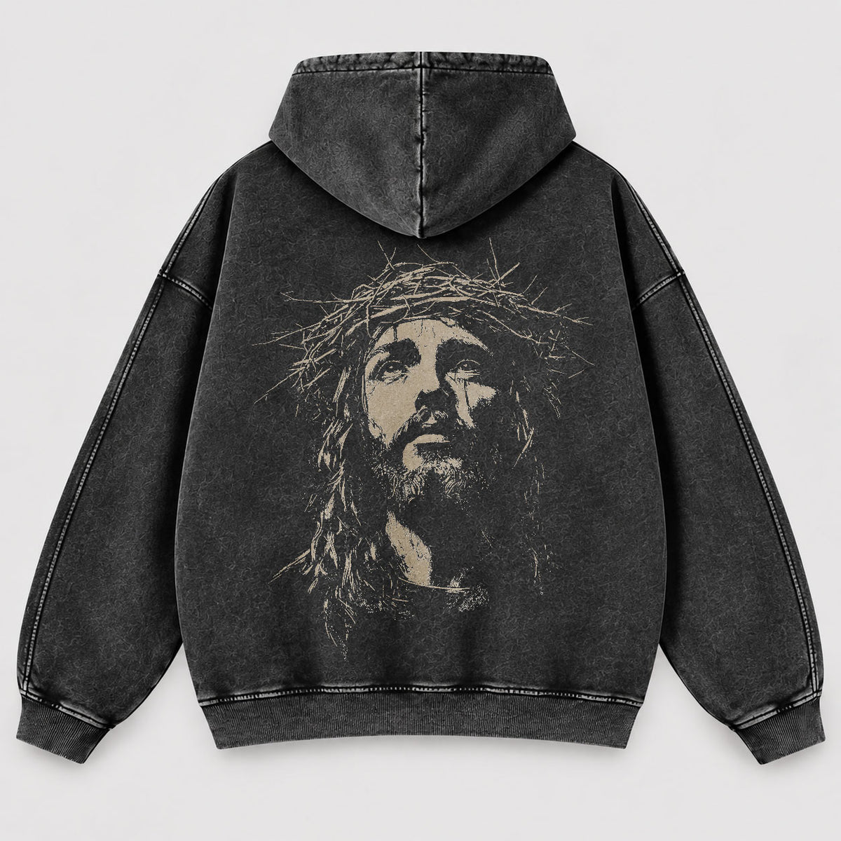 Jesus Crown of Thorns Washed Hoodie