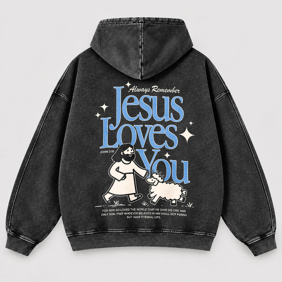 Jesus Loves You Washed Hoodie