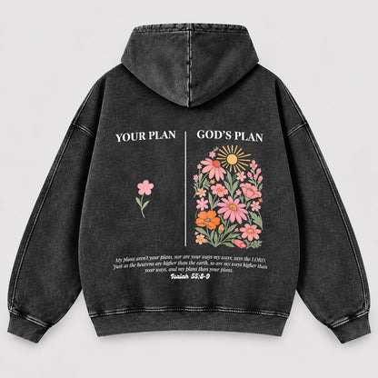 Your Plan God’s Plan Washed Hoodie – Wildflower Christian Hoodie