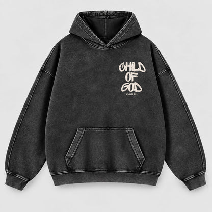 Child of God Washed Hoodie – Graffiti Streetwear Christian Hoodie